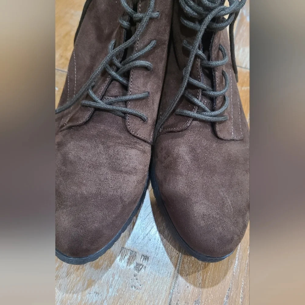 Dr.Scholl's Women's Laurence Brown Lace-Up Platform Boots Size 8.5 Fall Winter - Picture 3 of 7